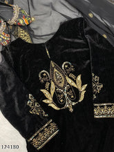 Winter Season Make Adorable Ur Function Wear A Velvet Sequence Embroidery Work Top With Pant And Dupatta